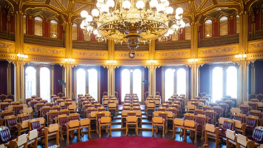 Stortingssalen. Foto: Stortinget.